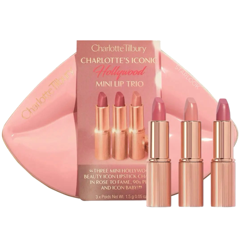 Набір сатинових помад Charlotte Tilbury Iconic Hollywood Lipstick Trio Gift Set K.I.S.S.I.N.G